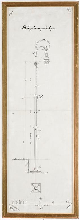 OKÄND KONSTNÄR. Ritning, signerad 1876, monogram J.M.A.