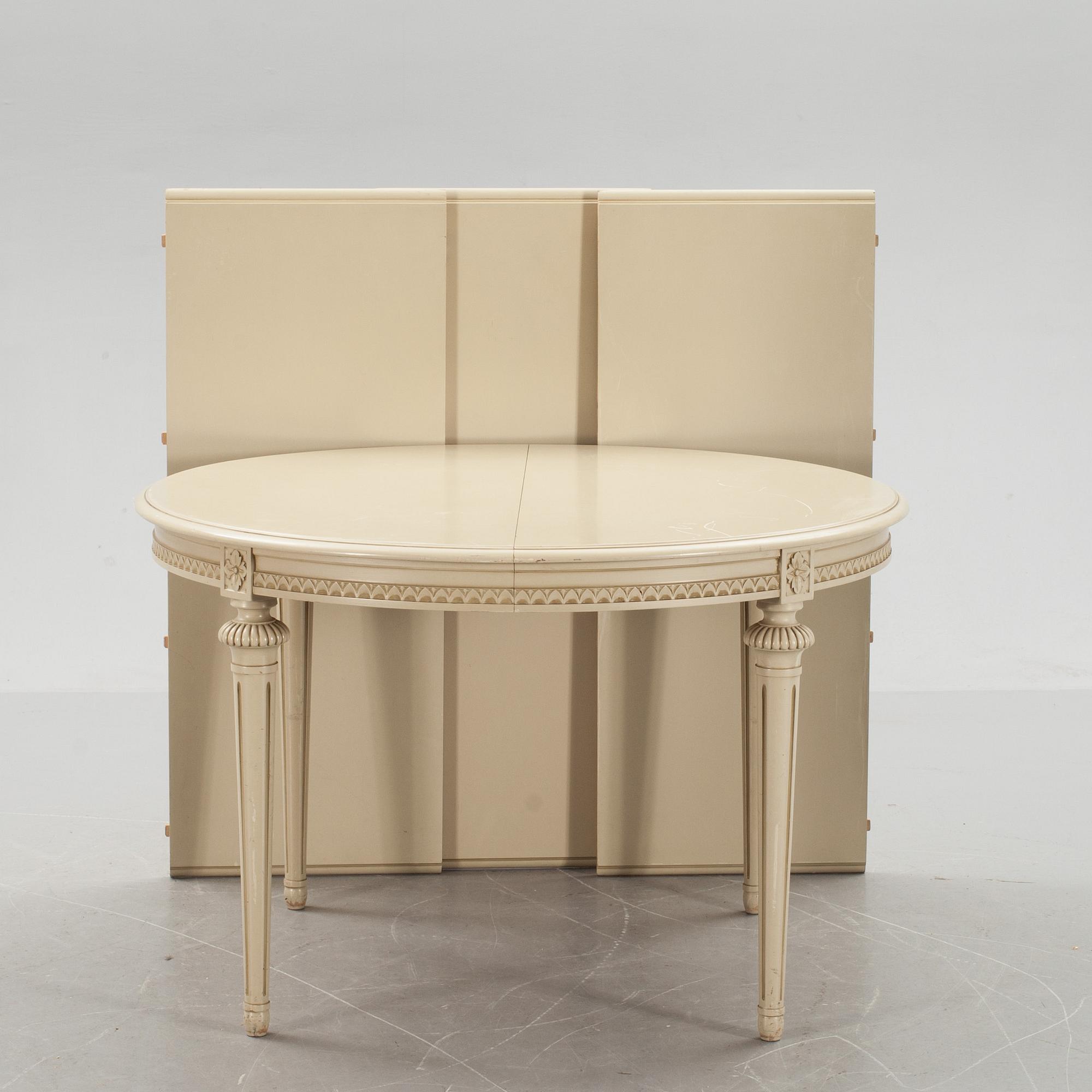 MATSALSGRUPP, 9 delar, gustaviansk stil. 1900-talets andra hälft.