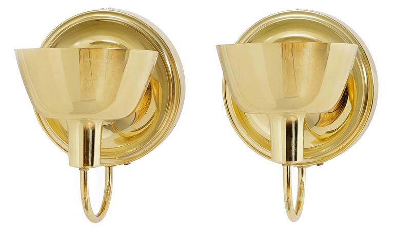 A pair of Josef Frank brass wall lamps, Firma Svenst Tenn.