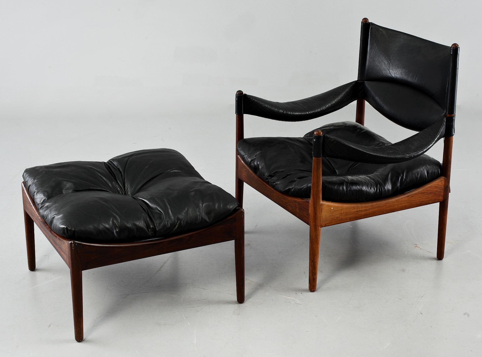 FÅTÖLJ samt FOTPALL, "Modus", Kristian Vedel för Søren Willadsen, Danmark, 1960/1970-tal.