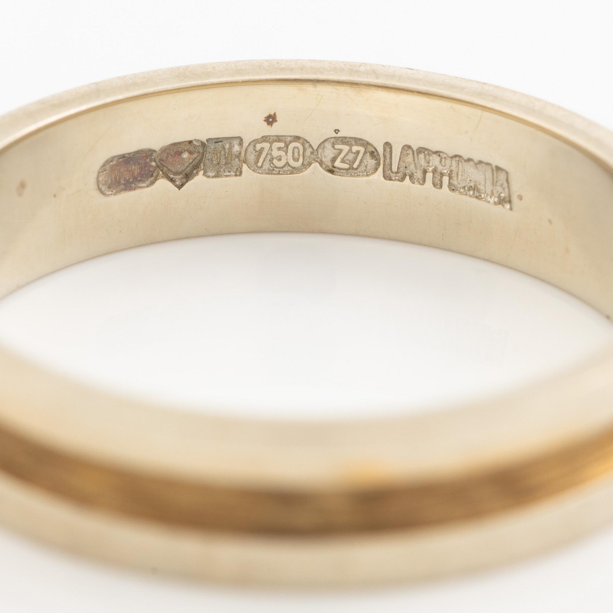 Lapponia, ring 18K gold and white gold, Finland 1977.