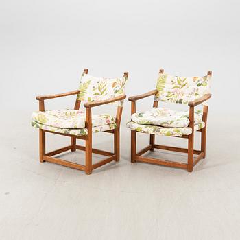 Carl Malmsten, a pair of pine armchairs "Hängsits" 1940-s.