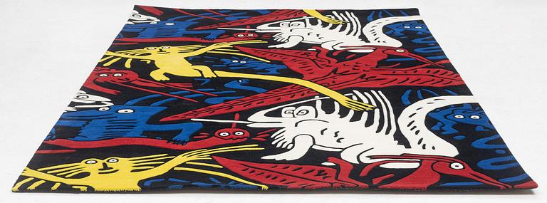 Carl Johan De Geer, matta, "Monster, Mondrian", handtuftad, ca 300 x 200 cm, signerad o numrerad.