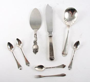 PARTI BESTICK, 8 delar. Silver, Danmark mm.
