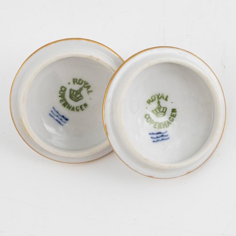 Eleven custard cups, "Saxon Flower", Royal Copenhagen, Denmark.