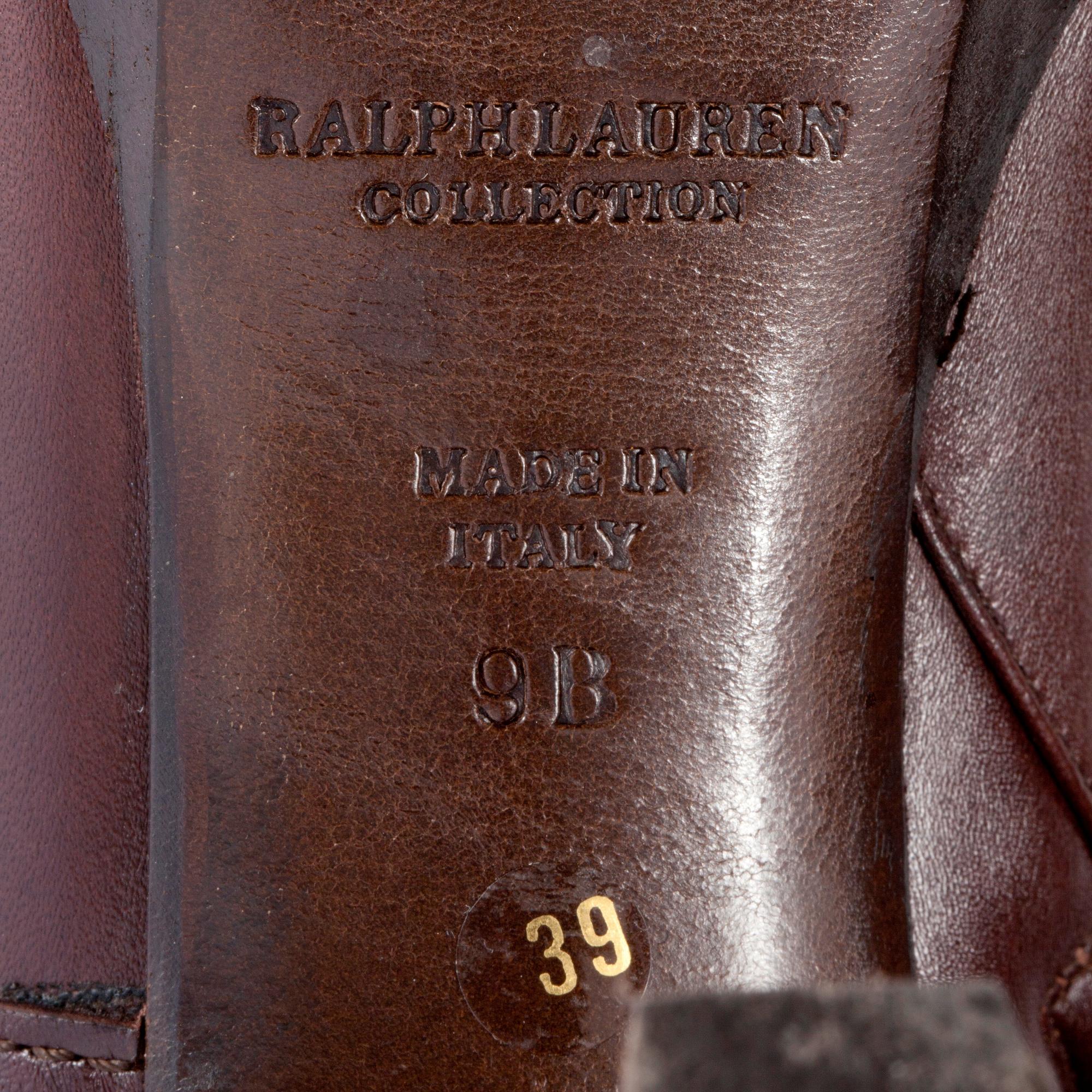 RALPH LAUREN, a pair of brown leather boots. Size 39.