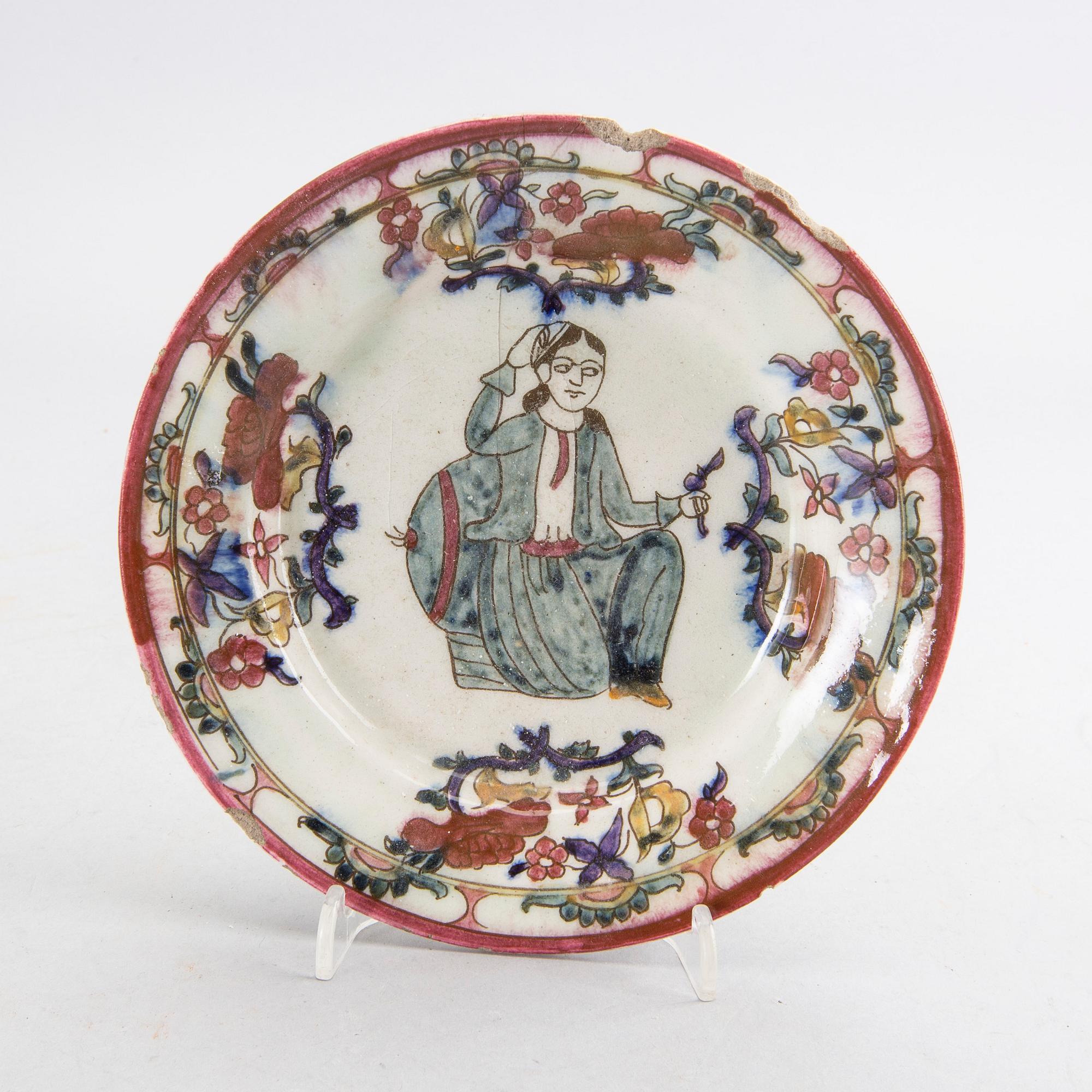 SKÅLFAT 3 st Persien 1800-tal lergods.