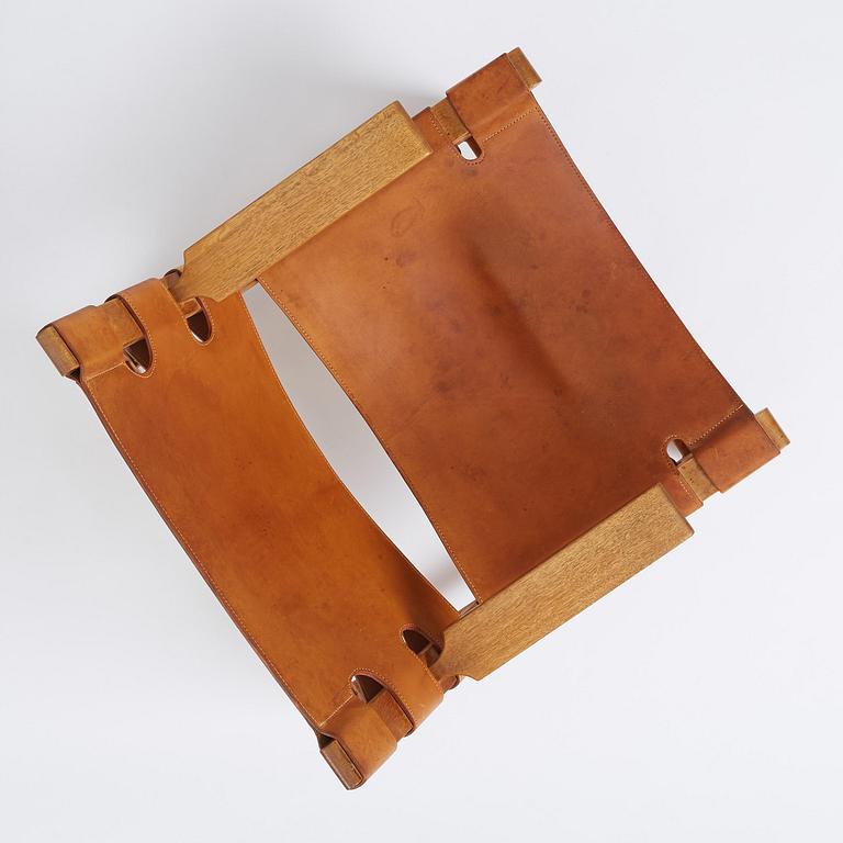 Børge Mogensen, an oak and natural brown leather easy chair model "2225", Fredericia Stolefabrik, Denmark, 1960s.