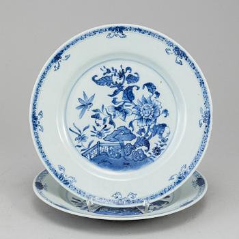 Six blue and white plates, Qing dynasty, Qianlong (1736-95).