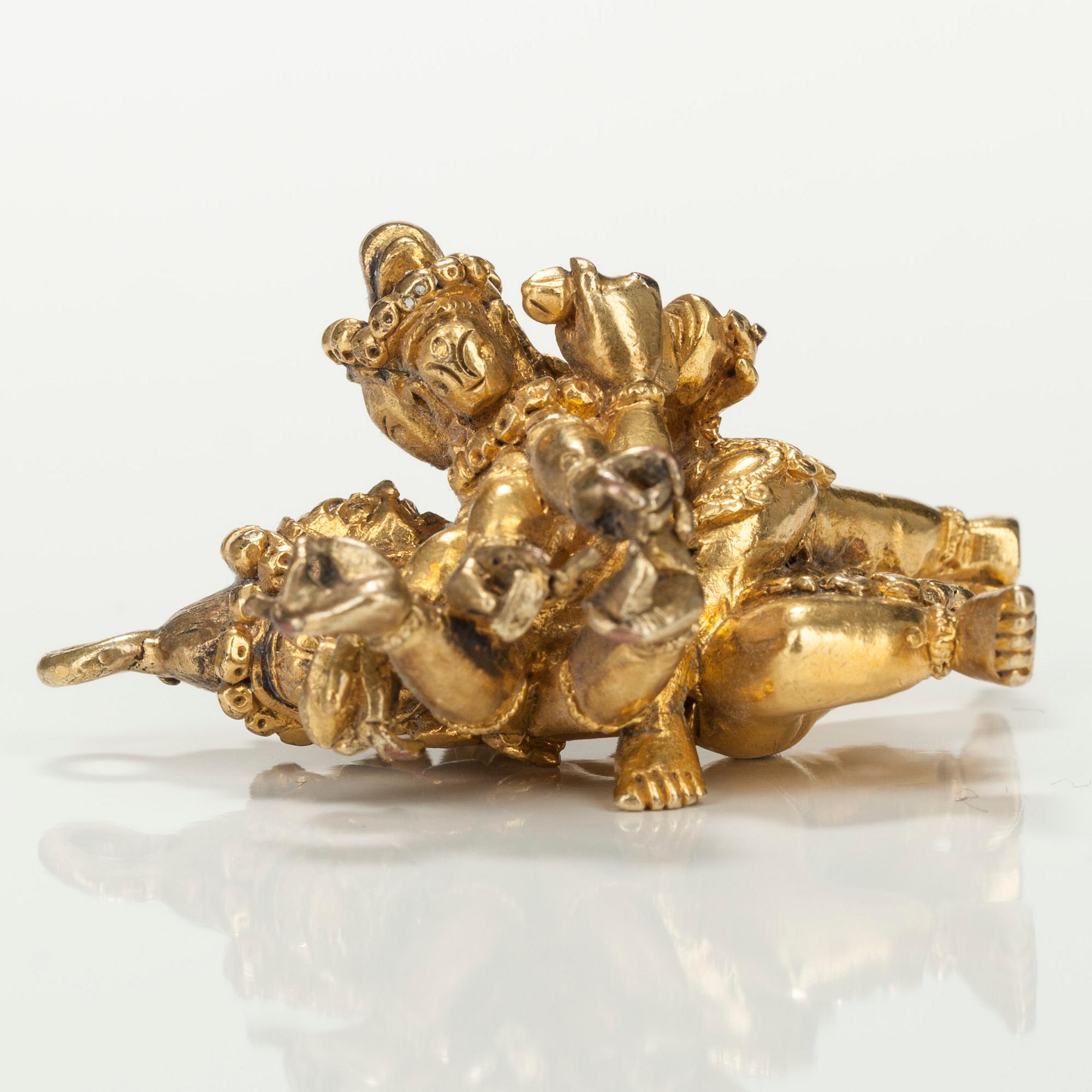 HÄNGE, förgylld brons, buddhistiskt, Indien 1700/1800-tal.