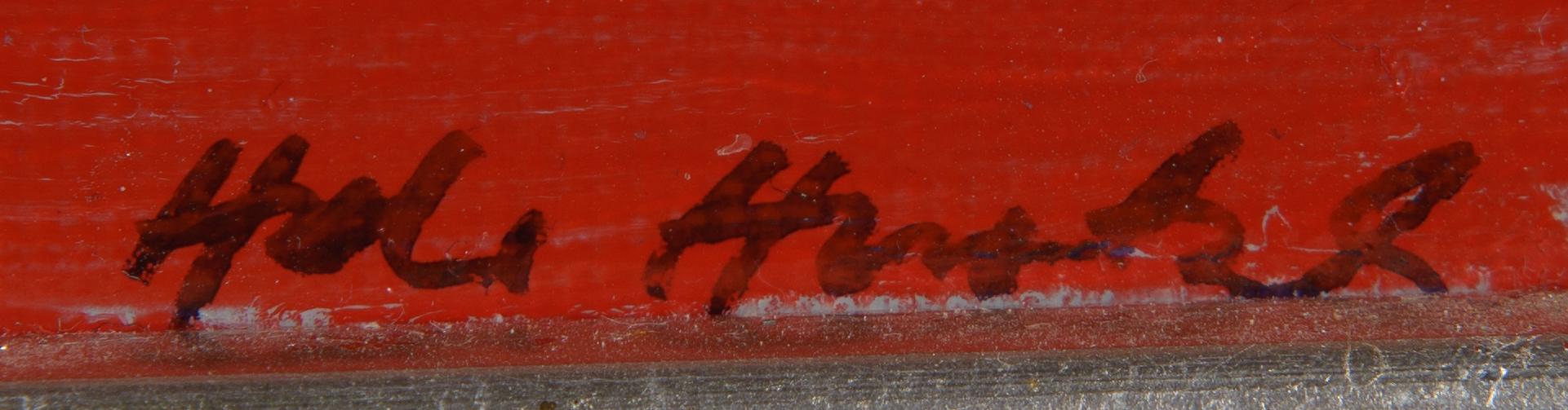 Heli Huotala, oil on board, signed.