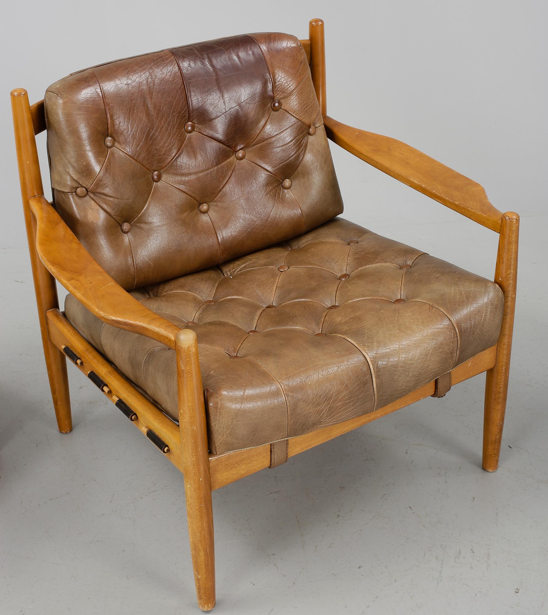FÅTÖLJER, ett par, Läckö", OPE, Ingemar Thillmark, 1960-tal.