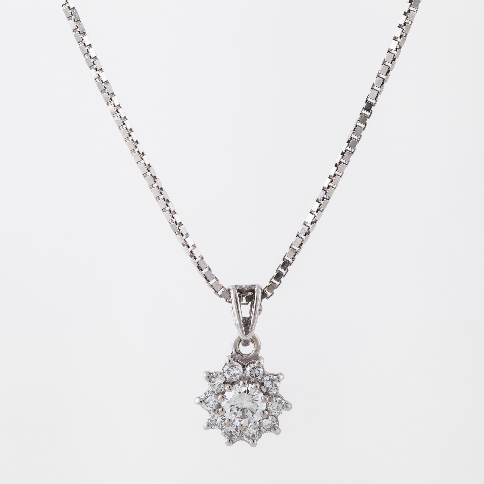 A brilliant cut diamond pendant.