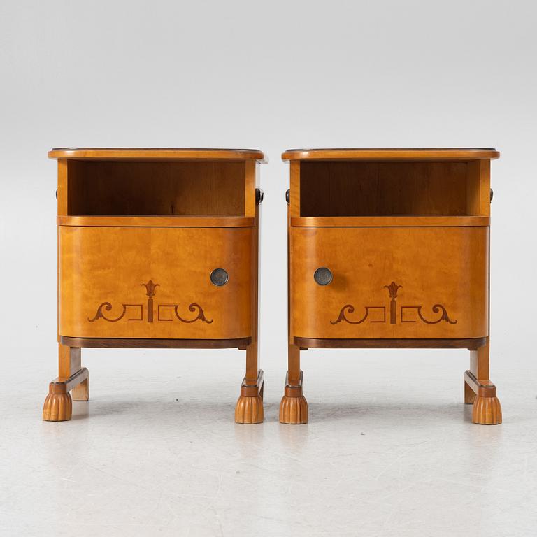 A pair of bedside tables, firsta half of the 20th century.