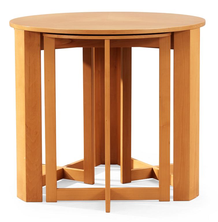 A HI-gruppen nest of four cherry tables, Stig Lönngren, Lars Larsson, Sweden 1960-70's.