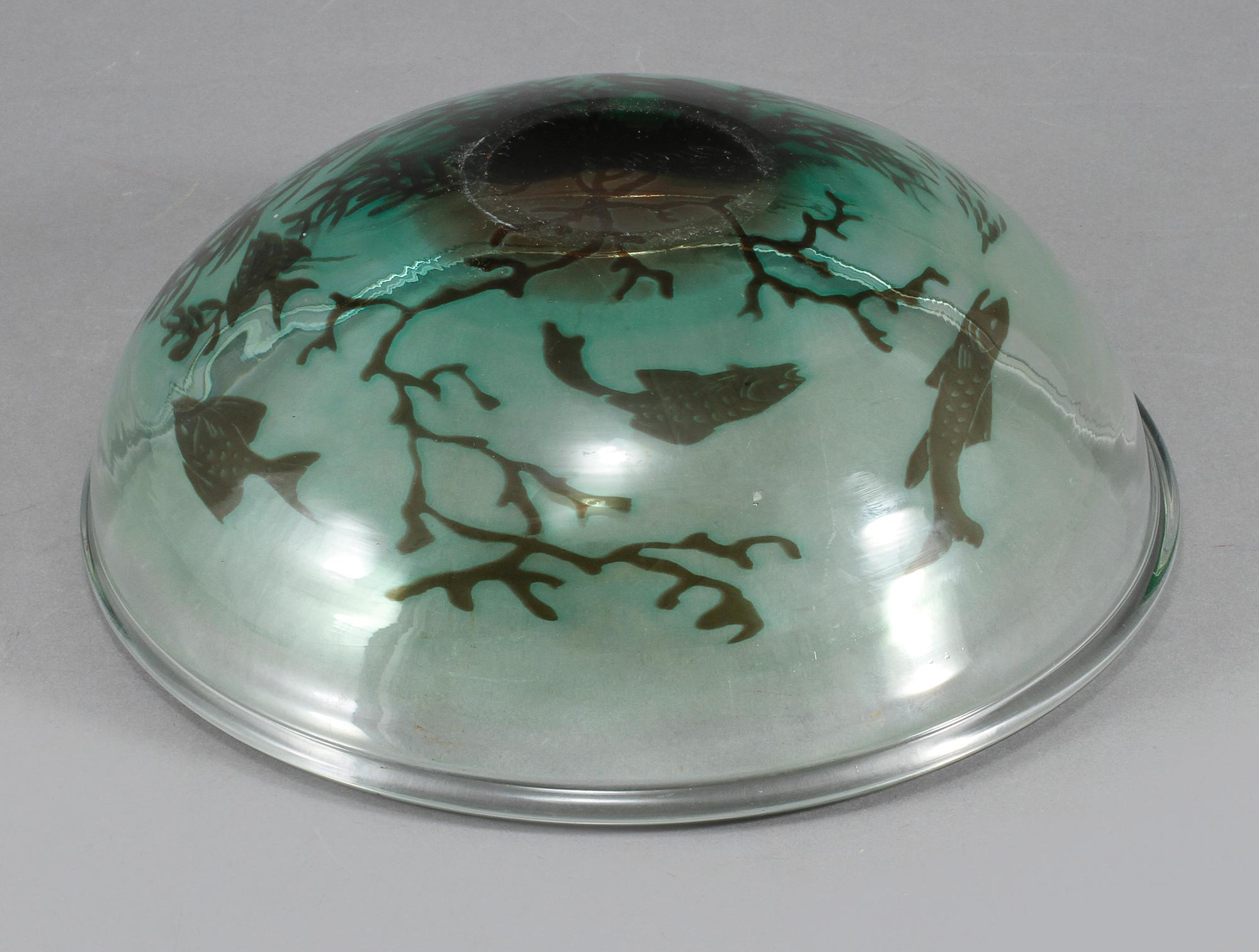 SKÅL, glas, fiskgraal, Edward Hald, Orrefors, signerad och numrerad 410.