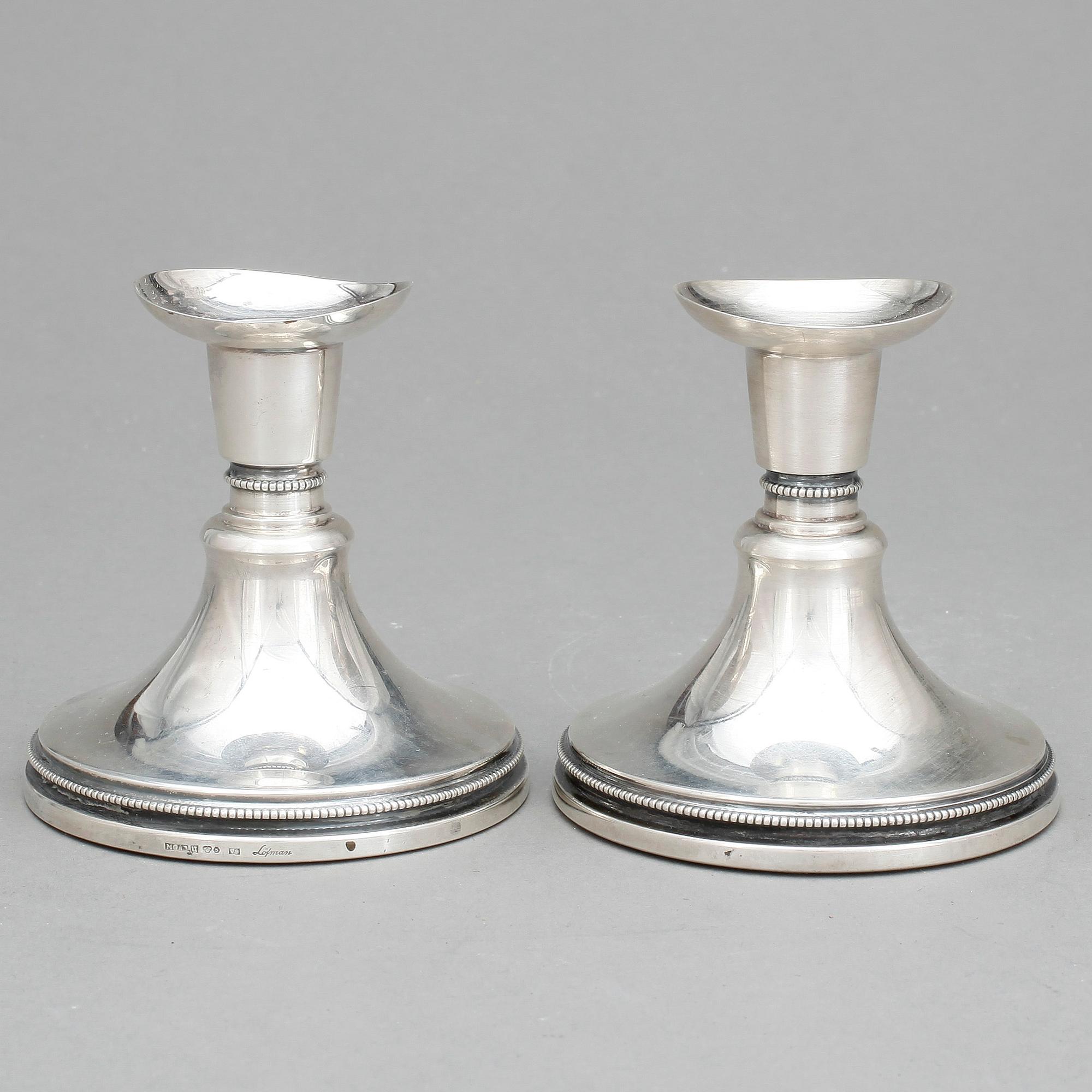 LJUSSTAKAR, ett par, silver, Löfman, Uppsala, 1971 och 1972.