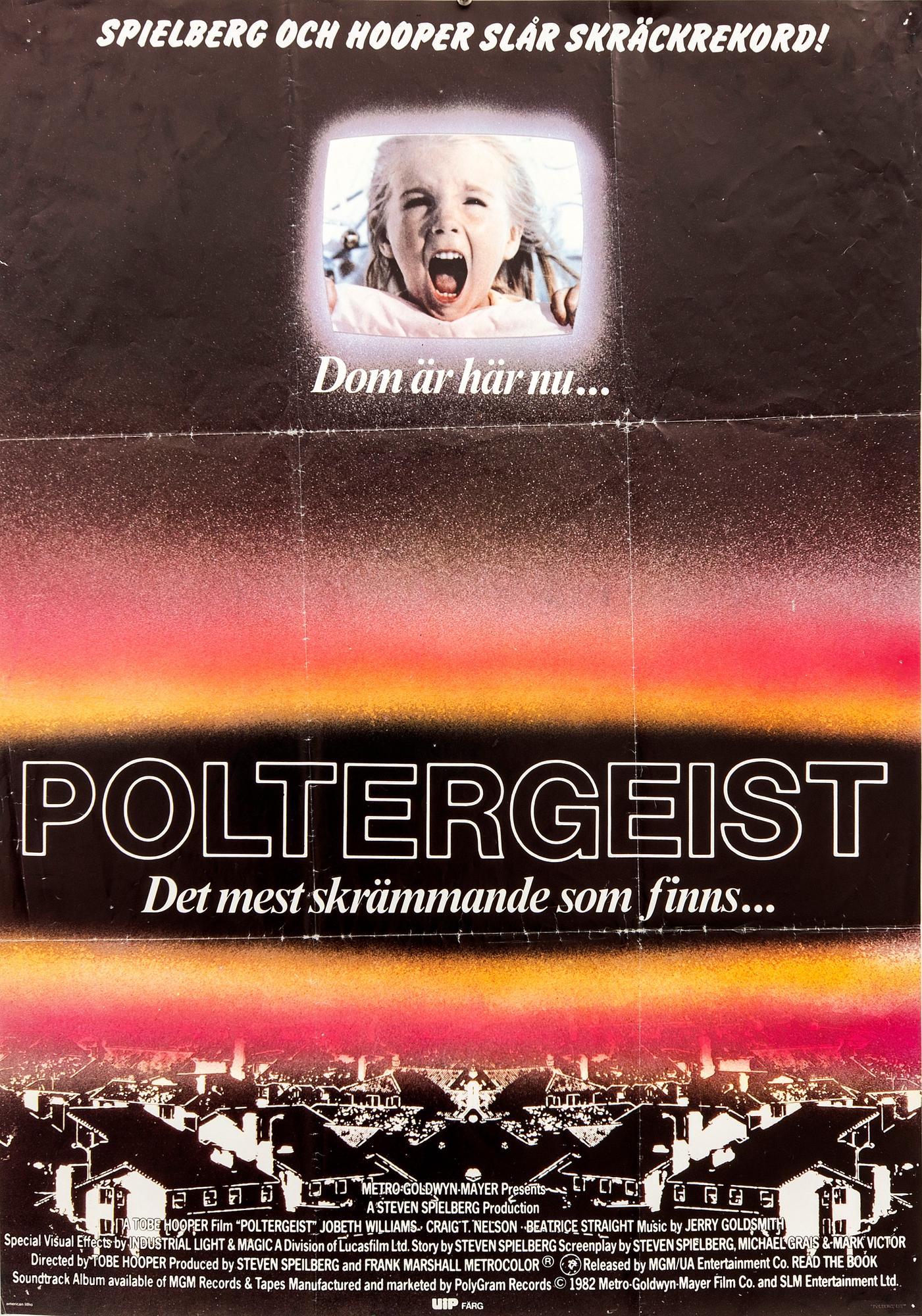 Three Swedish film posters 'Poltrgeist I, II, II'  1982, 1986 and 1988.