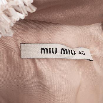 Miu Miu, a pearl and strass embroidered silk dress, size 40.