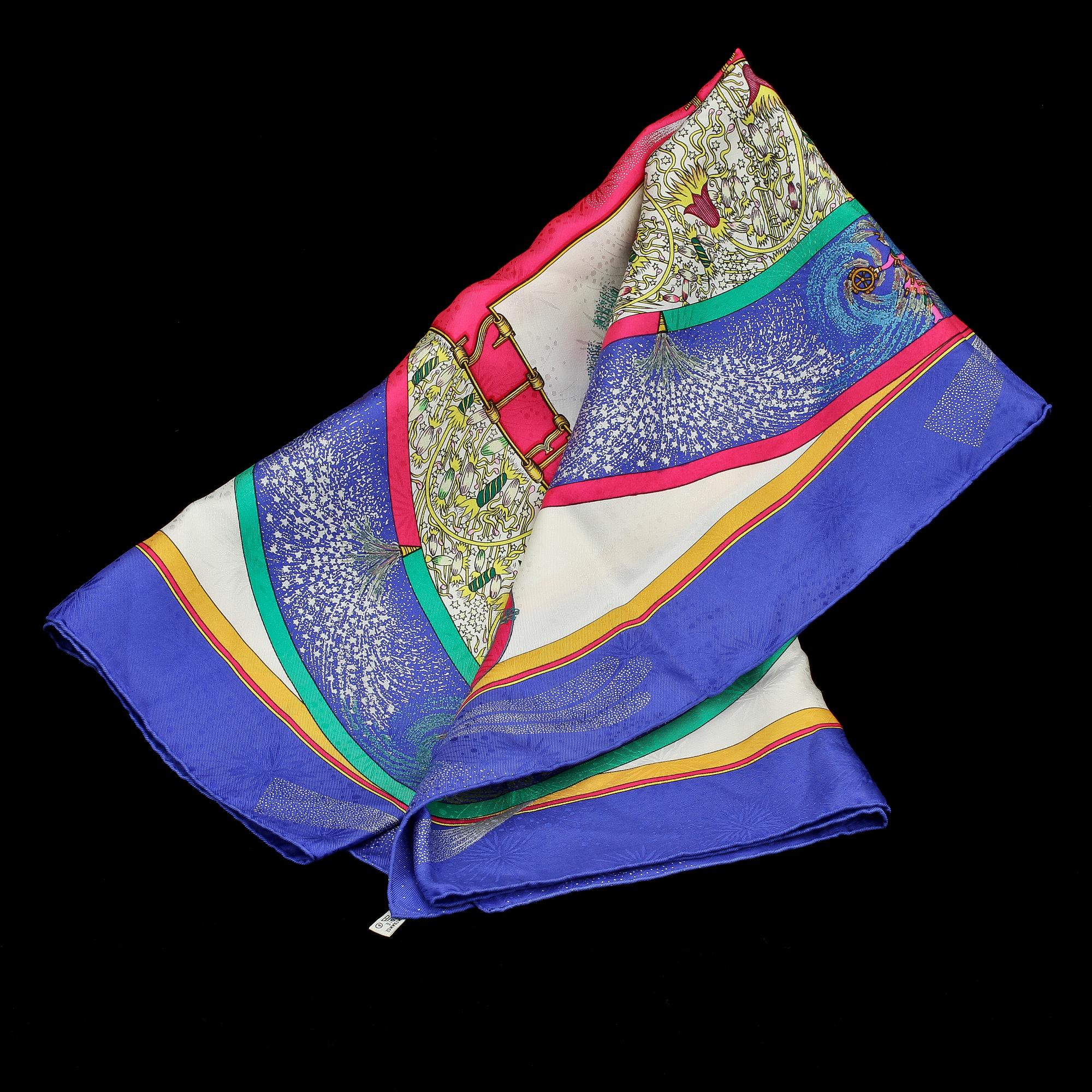 SCARF, jaquardvävt silke, "Feux d'Artifice", Michel Duchene, Hermès, Paris.