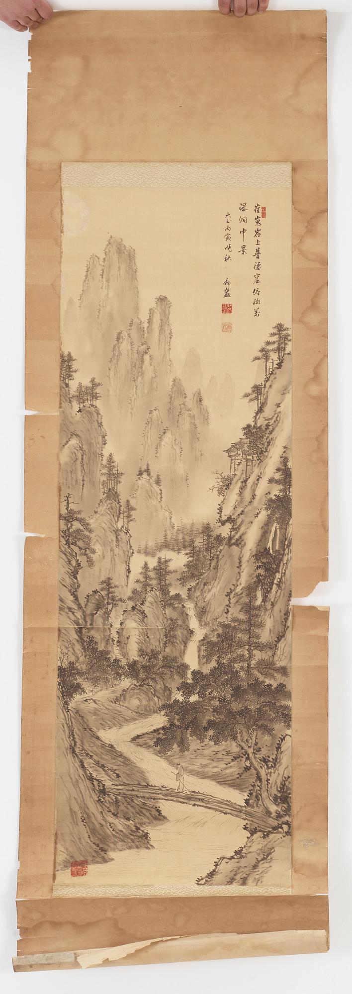 KAKIMON, akvarell, okänd konstnär, Kina, 1900-tal.