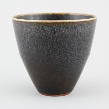 Unique stoneware bowl by CARL-HARRY STÅLHANE, Rörstrand, signed, 1956.