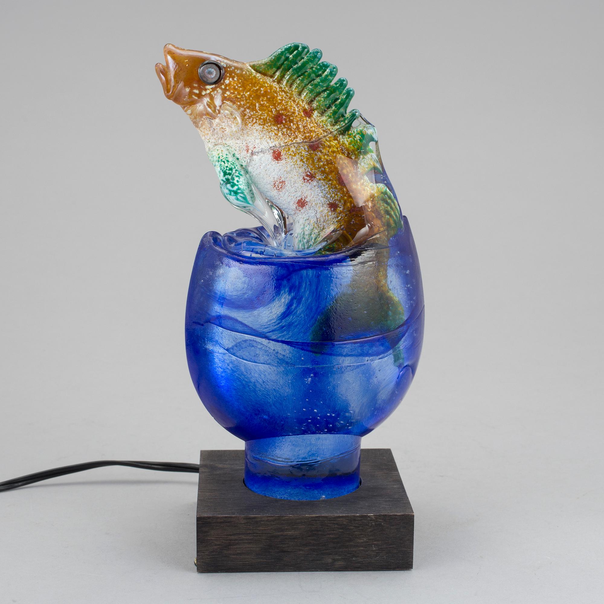 KJELL ENGMAN, skulptur/bordslampa, glas, Kosta Boda, 100 exemplar.