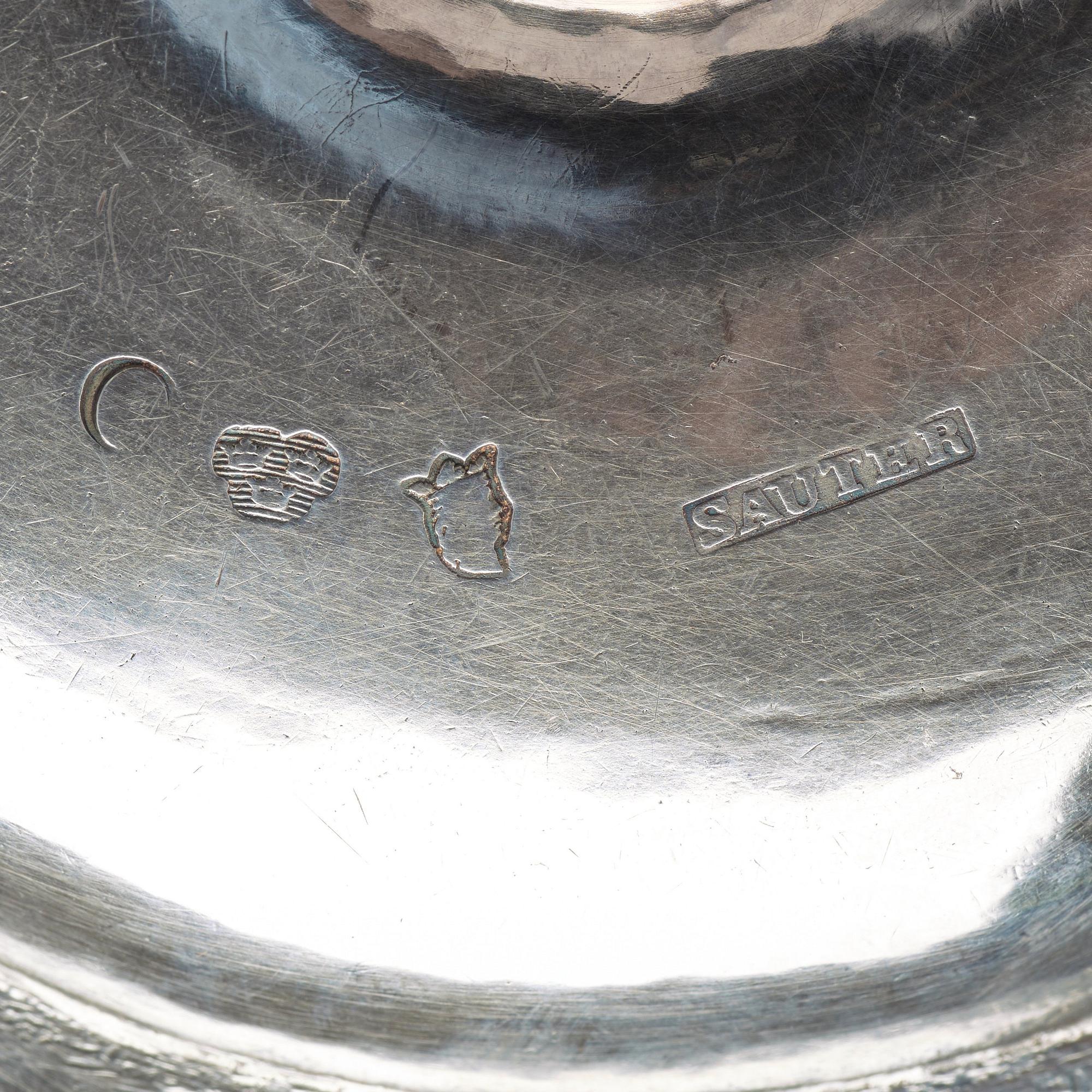A pair of Swedish 18th century silver chamber-candlesticks, mark of Isak Sauter, Stockholm 1772.