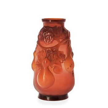 678. An Emile Gallé Art Nouveau mold-blown vase, Nancy France, ca 1900.