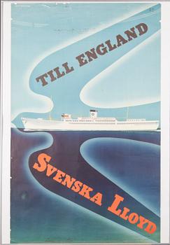 AFFISCH, litografiskt tryck, design Leif Paulson, 1940-tal.