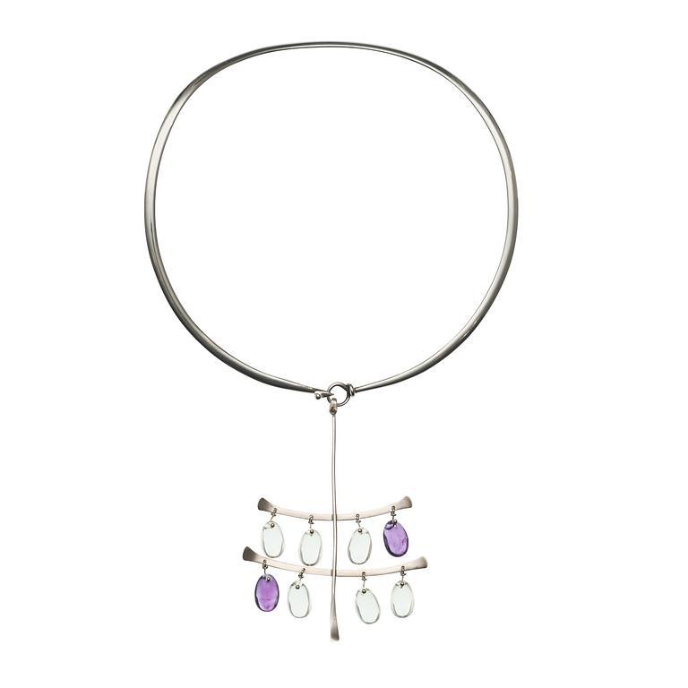 A Vivianna Torun Bülow Hübe necklace with pendant, Georg Jensen post 1945.