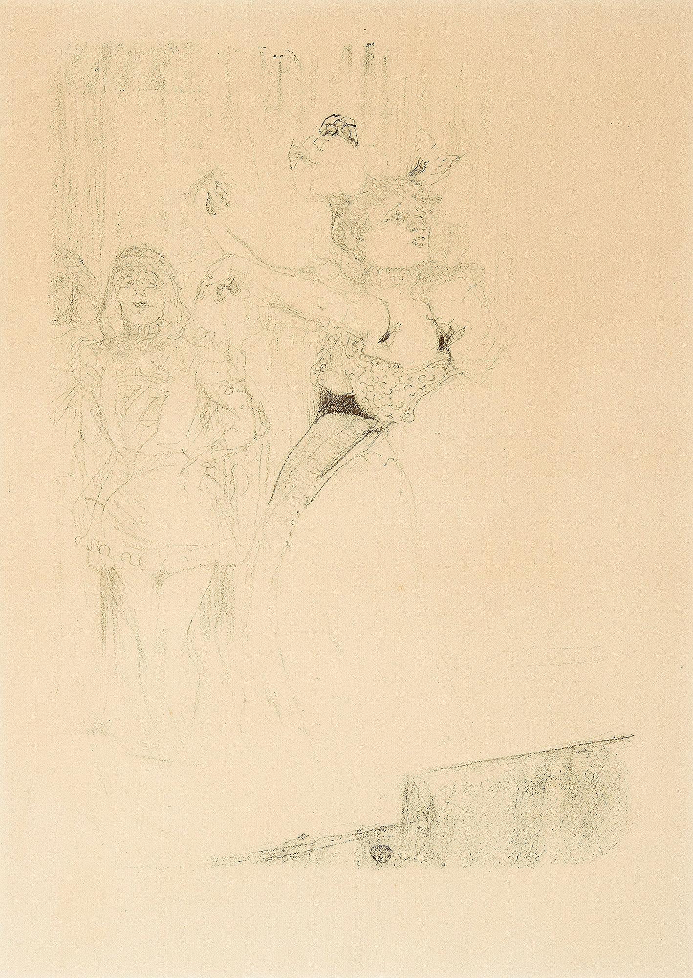 HENRI DE TOULOUSE-LAUTREC, hänen mukaansa, litografia.