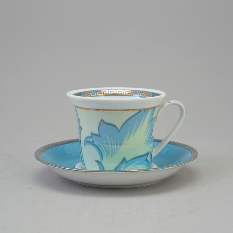 Coffee set, 6 cups with plates. "Arabesque", Versace för Rosenthal. Hight 8 cm, Diameter 9.5 cm. Plates diameter 16 cm.