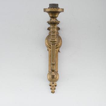 VÄGGLAMPETT, mässing, gustaviansk stil, 1800-tal.