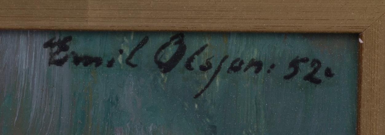 EMIL OLSSON, oil on panel. Signed and dated 52.