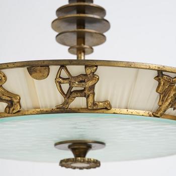 Bröderna Malmströms Metallvarufabrik, a ceiling lamp model "1566", Malmö, 1940s.