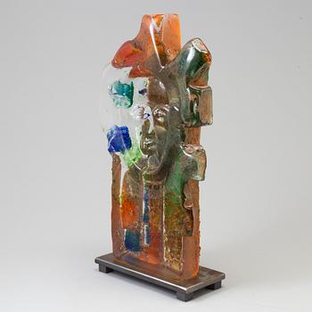 A unique Björn Ekegren sand cast glass sculpture, Sweden, circa 2000.