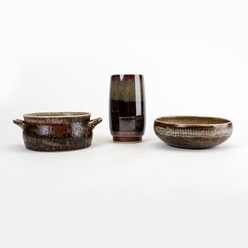 A set of two bowls and a vase signed Carl-Harry Stålhane Rörstrand.