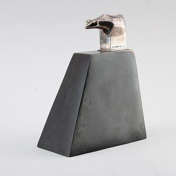 SKULPTUR, silver och patinerad metall, Gunnar Cyrén, 1990, numrerad 10-20.