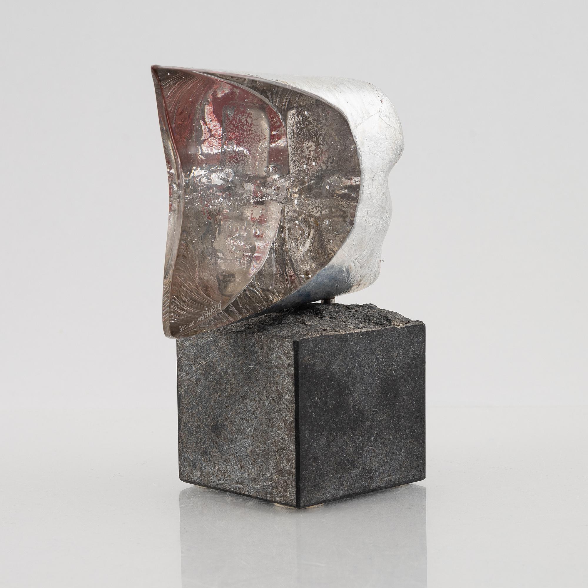 Bertil Vallien, a unique cast glass sculpture, 'Janus', Kosta Boda.