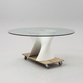 Xavier Lust, a glass top 'S Table' dining table, MDF Italia.