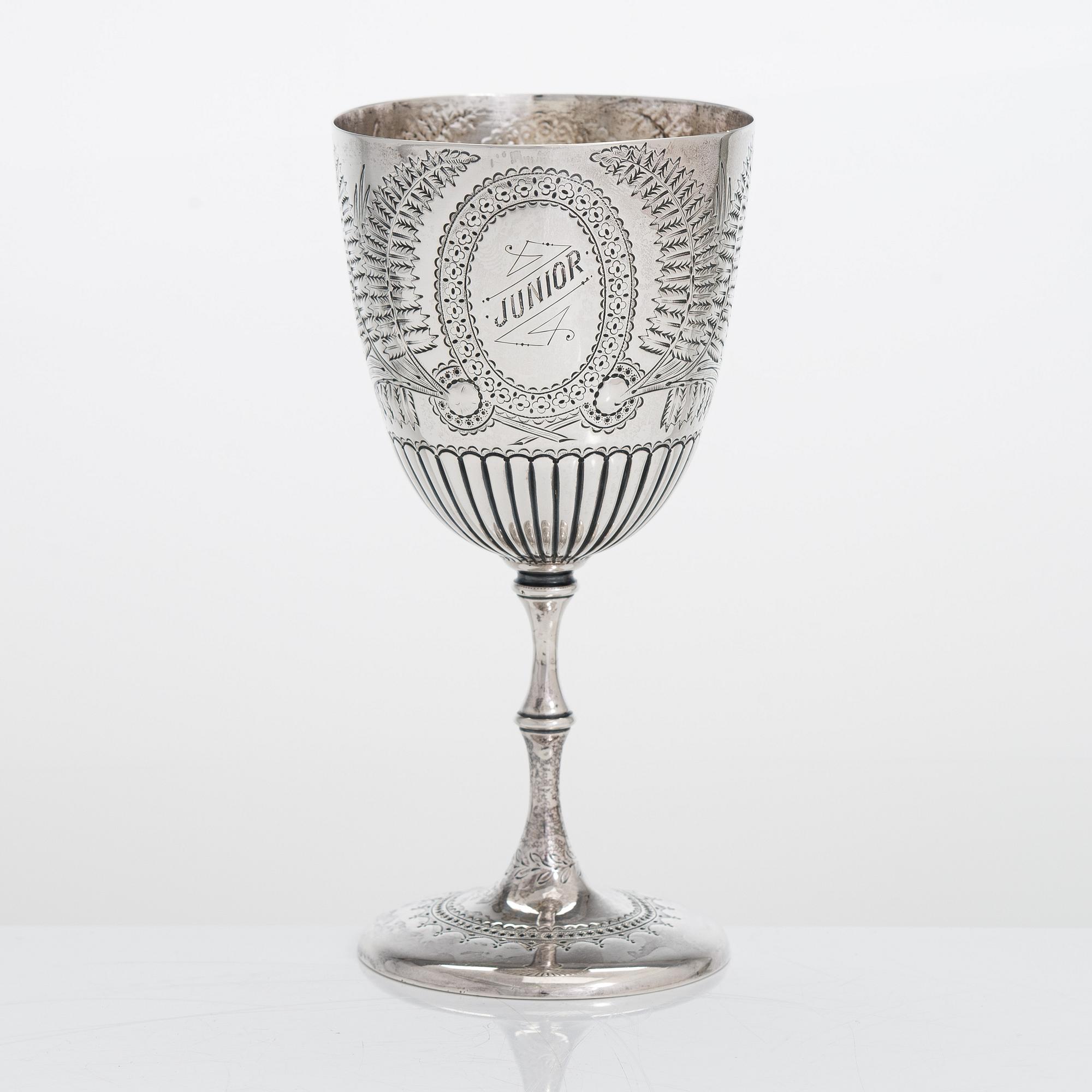 Horace Woodward & Co, a a sterling silver goblet, Birmingham, England 1877.