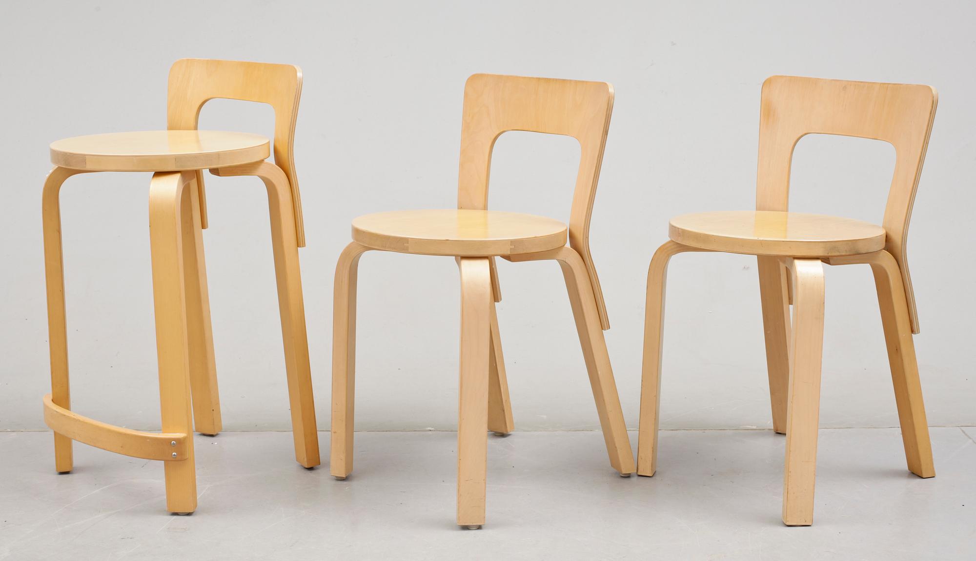 STOLAR, 3 st, 1+2, Alvar Alto, 1900-talets andra hälft.