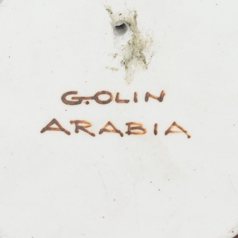 Gunvor Olin-Grönqvist, seinäkoristeita, 6 kpl, keramiikkaa, signeeraut. Arabia.