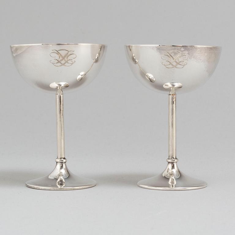 A set of twelve silver cocktail glasses, mark of K Andersson, Stockholm 1929.