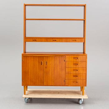 A taek veneered bookcase, 1950's/60's.