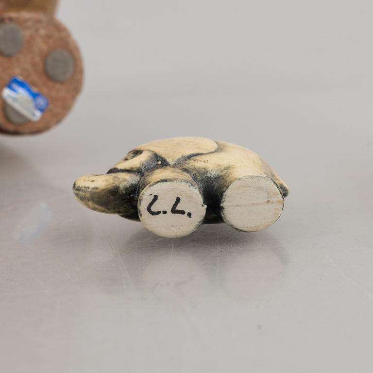 Lisa Larson, a set of three stoneware figurines, Gustavsberg and K-Studion.
