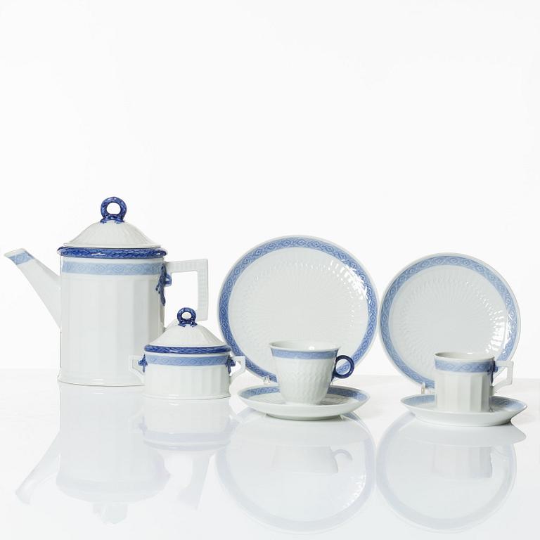 Arnold Krog, coffee and tea service, 50 pieces, Blue Fan, Royal Copenhagen.