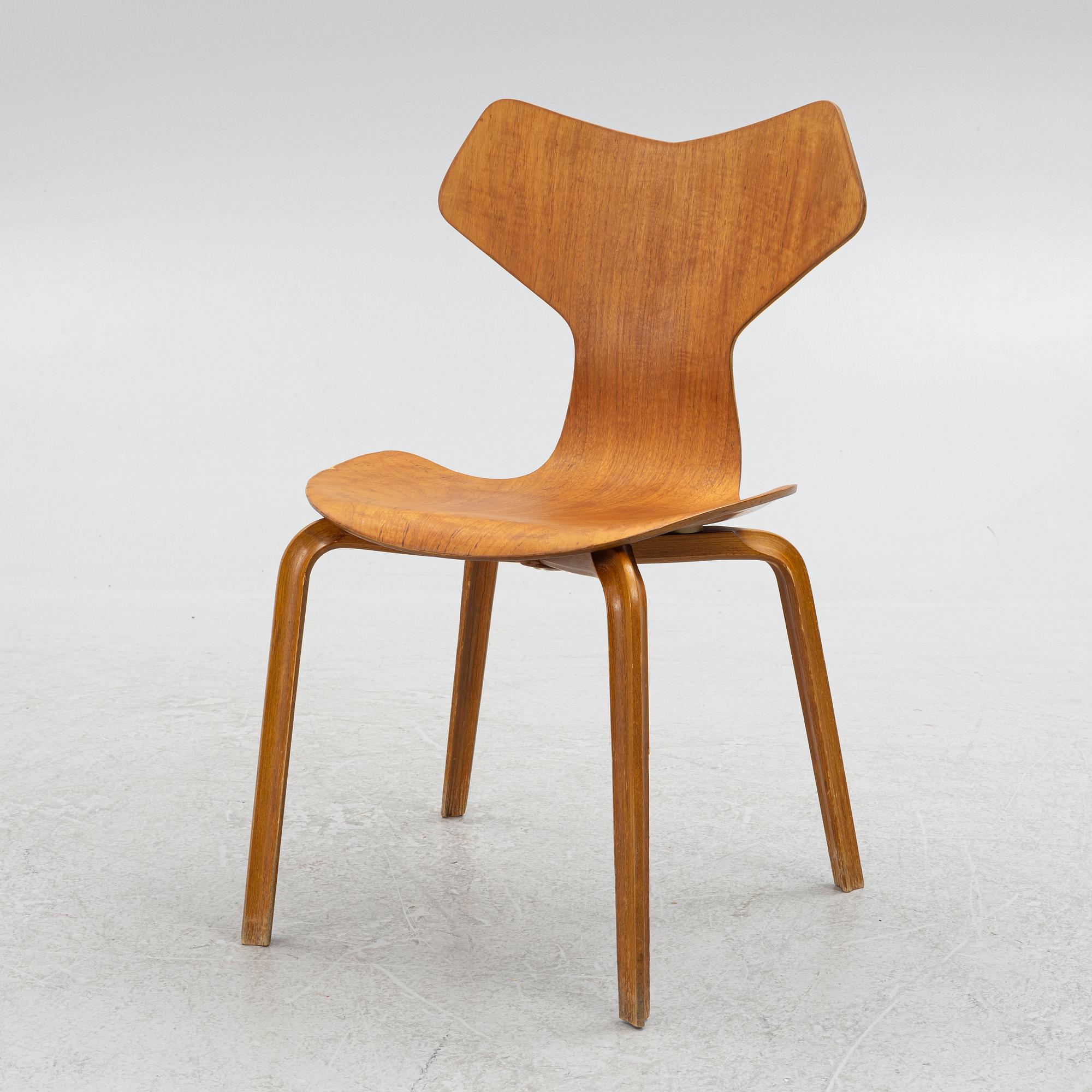椅子 Arne Jacobsen 3170 Teak FRITZ HANSEN Vintage Arne Jacobsen Series-7 Teak Desk Chair for Fritz