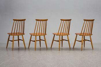 STOLAR, 4 st, "Fanett", Ilmari Tapiovaara, Edsbyverken, formgiven 1958.